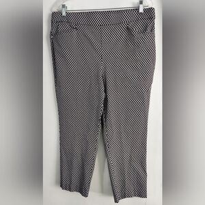 Rafaella Black and White Diamond Trellis Print Capri Pants Size 16